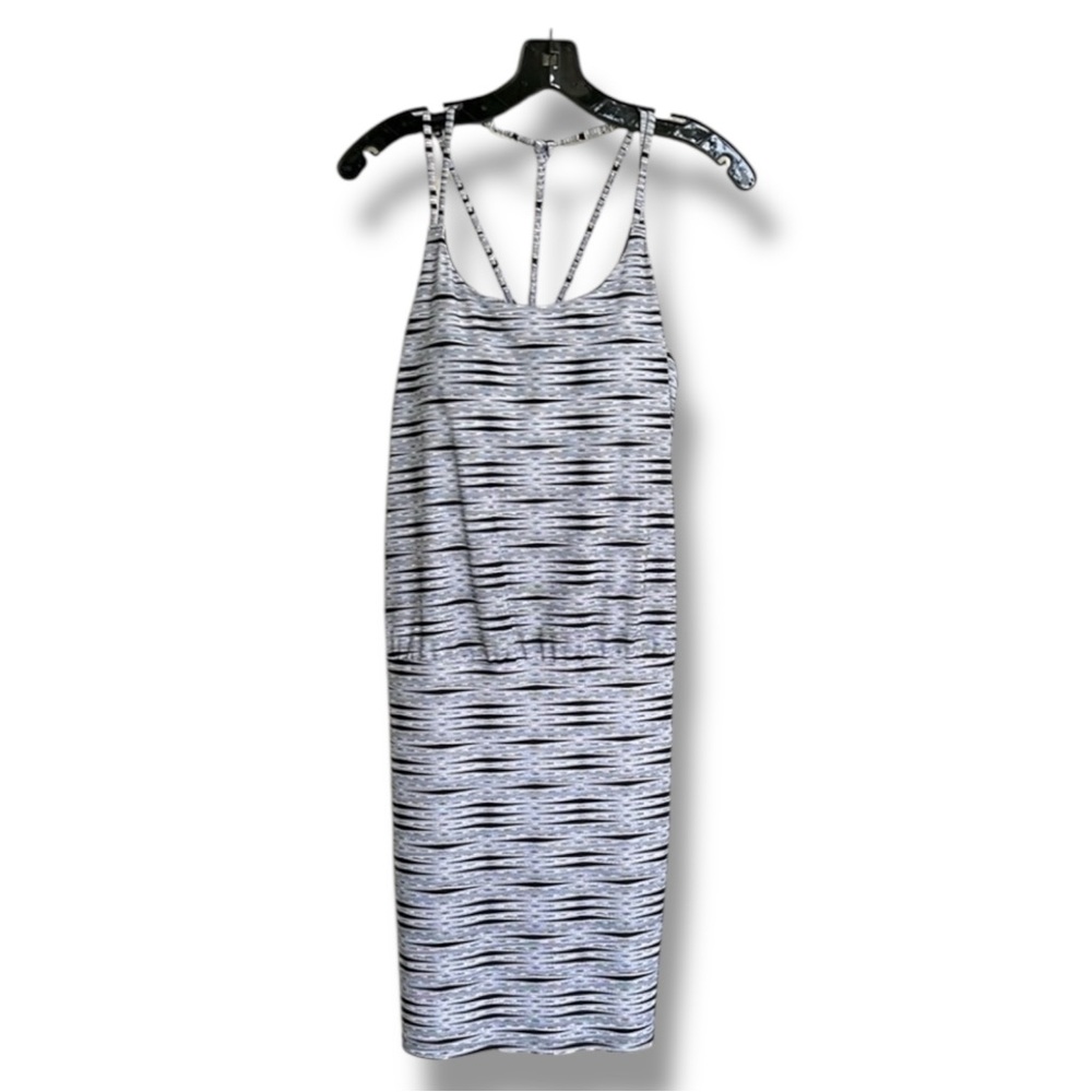 Athleta Ariel Venice Strappy Sun Swim Dress Black/White Size MP - Picture 2 of 15